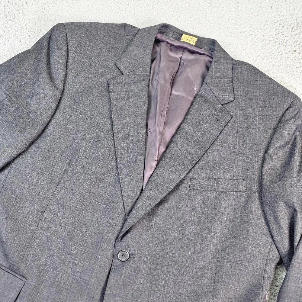 Jos. A. Bank Suit Jacket‎ Mens 48R Gray Plaid Wool Signature Two Button Blazer